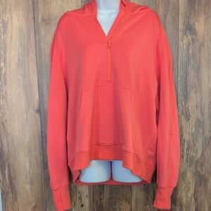 Yelete Women's Vibrant Coral Half-Zip Hoodie XXL                            W106